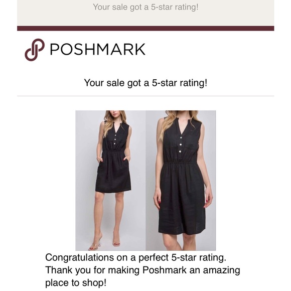 LINEN V NECK BUTTON DOWN SLEEVELESS DRESS  - BLACK - Picture 3 of 4